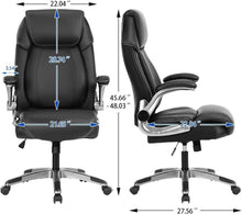 Ergonomischer Bürostuhl 180kg Schwarz PU Leder Drehstuhl