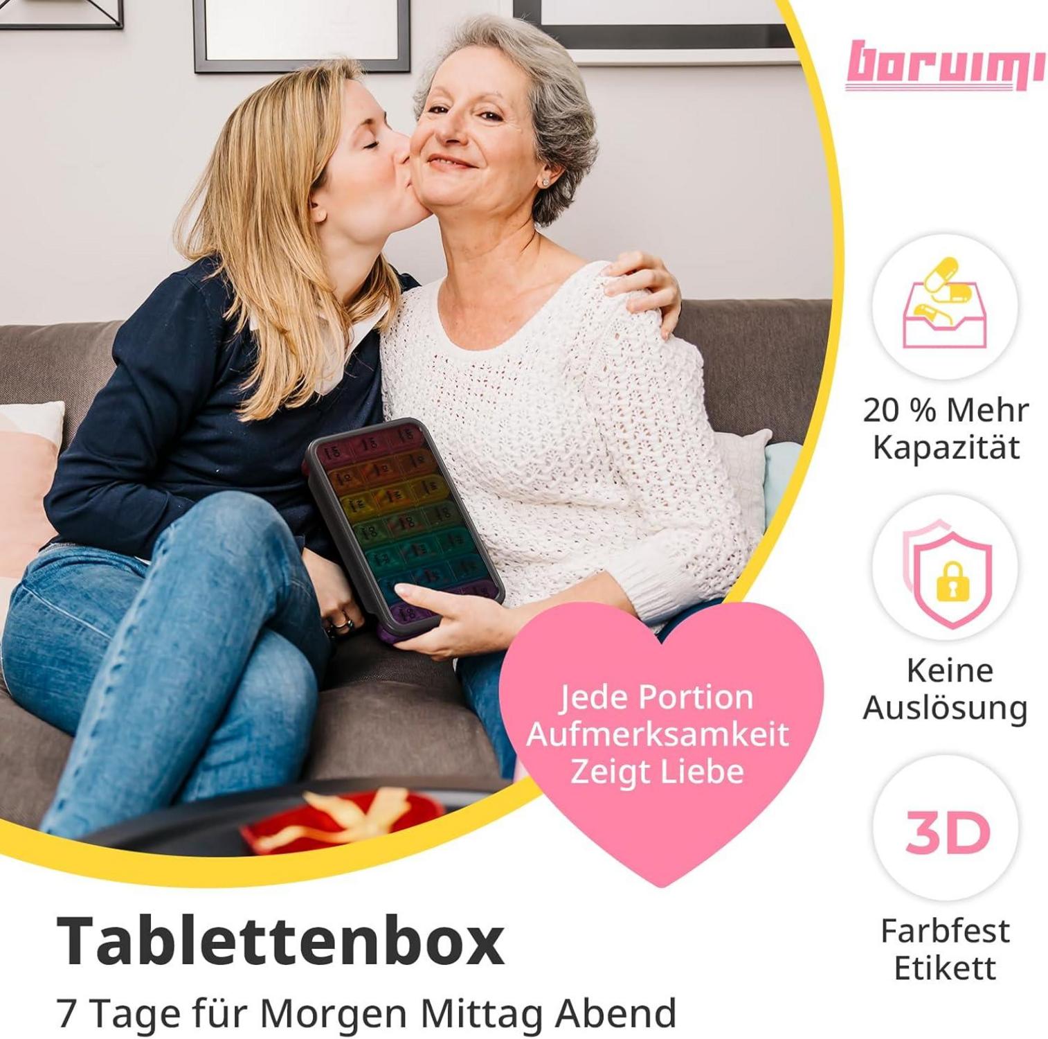 Tablettenbox 7 Tage Pillendose 3 Fächer - Reisegeeignet