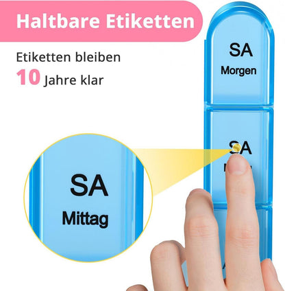 Tablettenbox 7 Tage Pillendose 3 Fächer Medikamentenbox Reise Rose