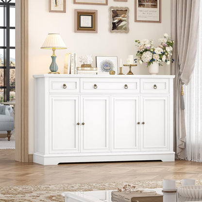 Weißes Sideboard mit Arbeitsplatte & 3 Schubladen