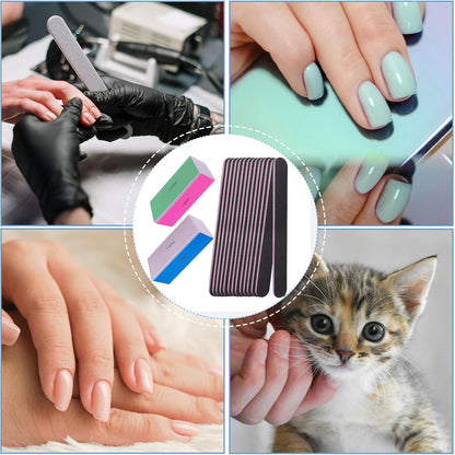 12 Stück Buffer Nagelfeilen für Gelnägel, professionelle Polierblöcke