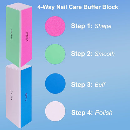 Buffer Nagelfeilen Set 12 Stück für Gelnägel Polierblock Glanz