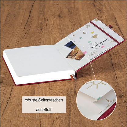 Gepunktetes Notizbuch A5 – Weinrot, 256 Seiten