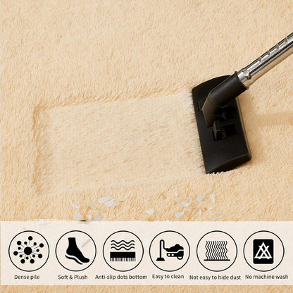 Flauschiger Teppich Beige 160x230cm – Waschbar & Rutschfest
