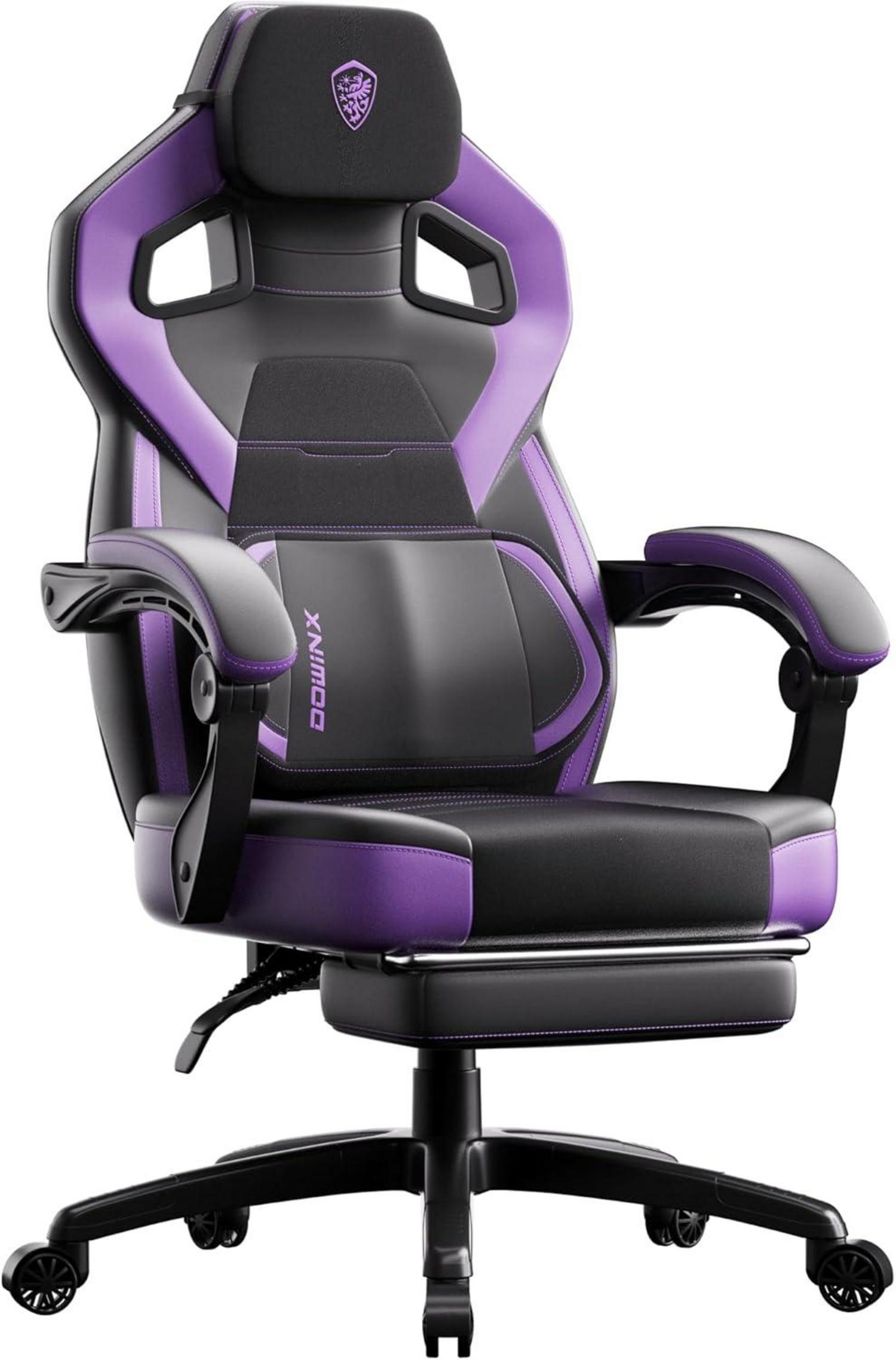Ergonomischer Gaming-Stuhl mit Fußstütze und Lendenstütze