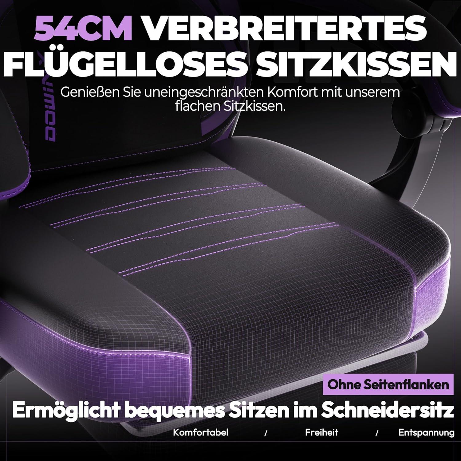 Gaming-Stuhl aus PU-Leder mit Fußstütze, ergonomischer