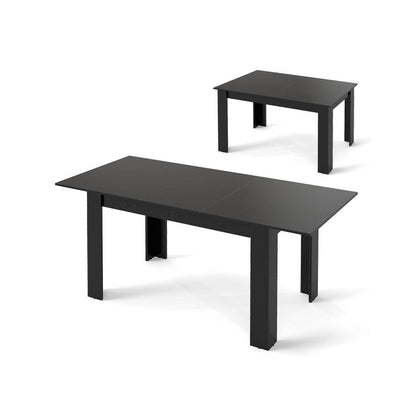 Ausziehbarer Esstisch Schwarz – Platzsparender Küchentisch 120-158 cm