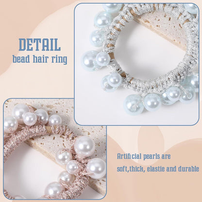 Perlen Haargummi Set Scrunchies Damen Haarschmuck Kinder