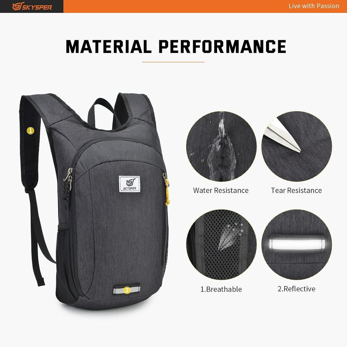 Faltbarer Tagesrucksack 15L wasserfest ultraleicht für Reisen
