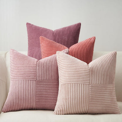 Rosa Kissenbezüge 4er Set – 40x40 cm Windmühlen-Design