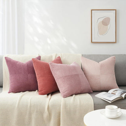 Rosa Kissenbezüge 4er Set – 40x40 cm Windmühlen-Design