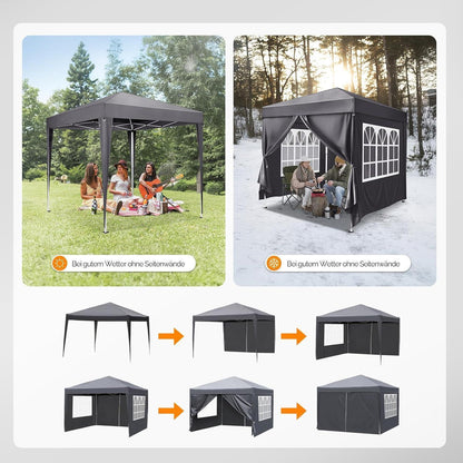 Faltpavillon 3x3m – Wasserdicht & Höhenverstellbar mit Zubehör