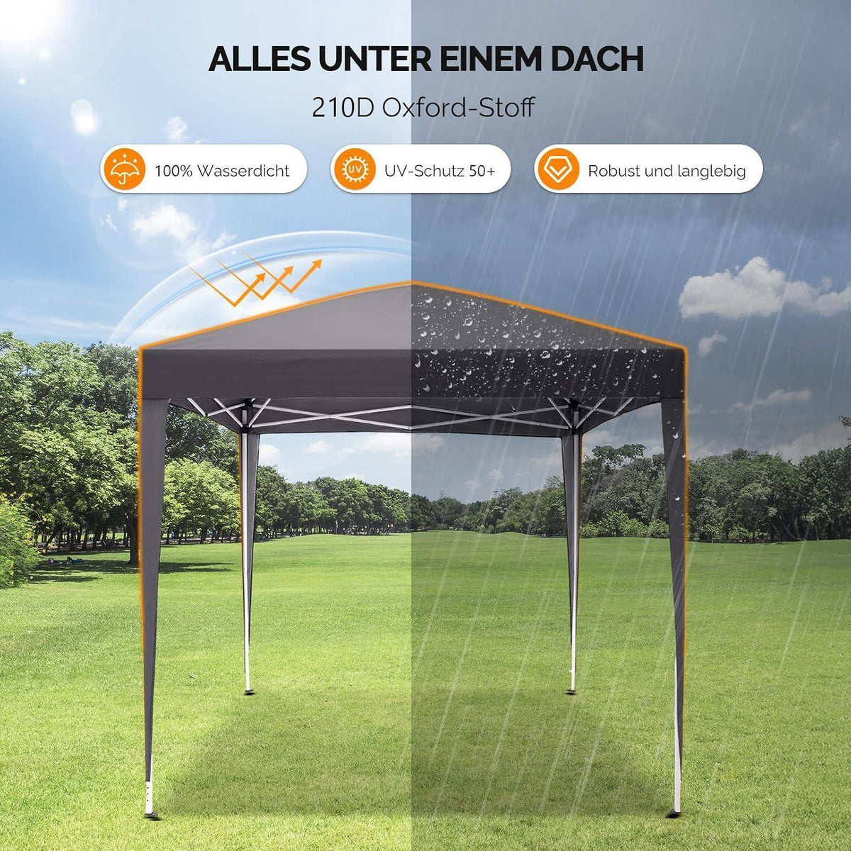 Faltpavillon 3x3m – Wasserdicht & Höhenverstellbar mit Zubehör