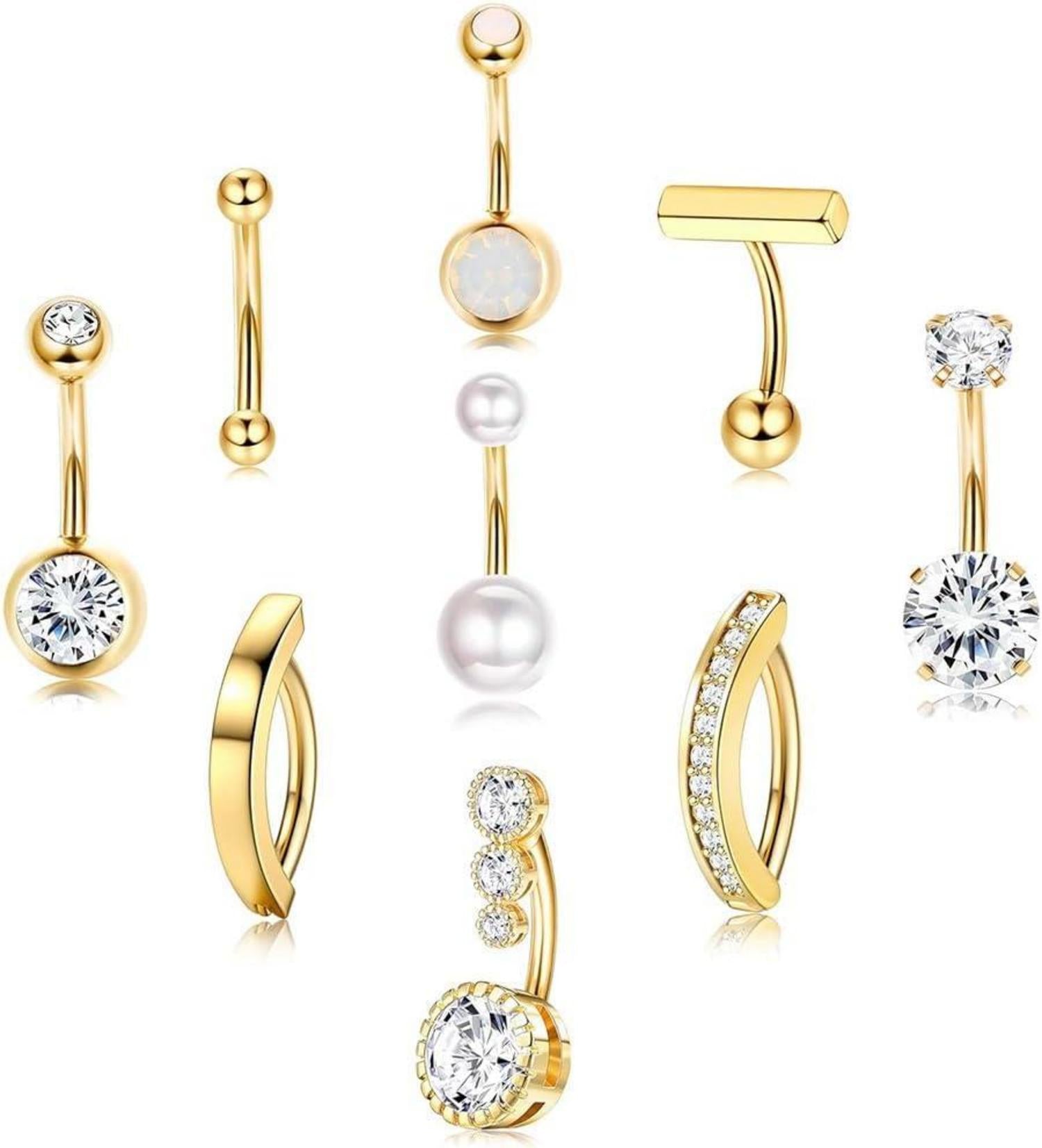 Bauchnabelpiercing Ring 14ga 10mm Bauch Clicker Silber Gold