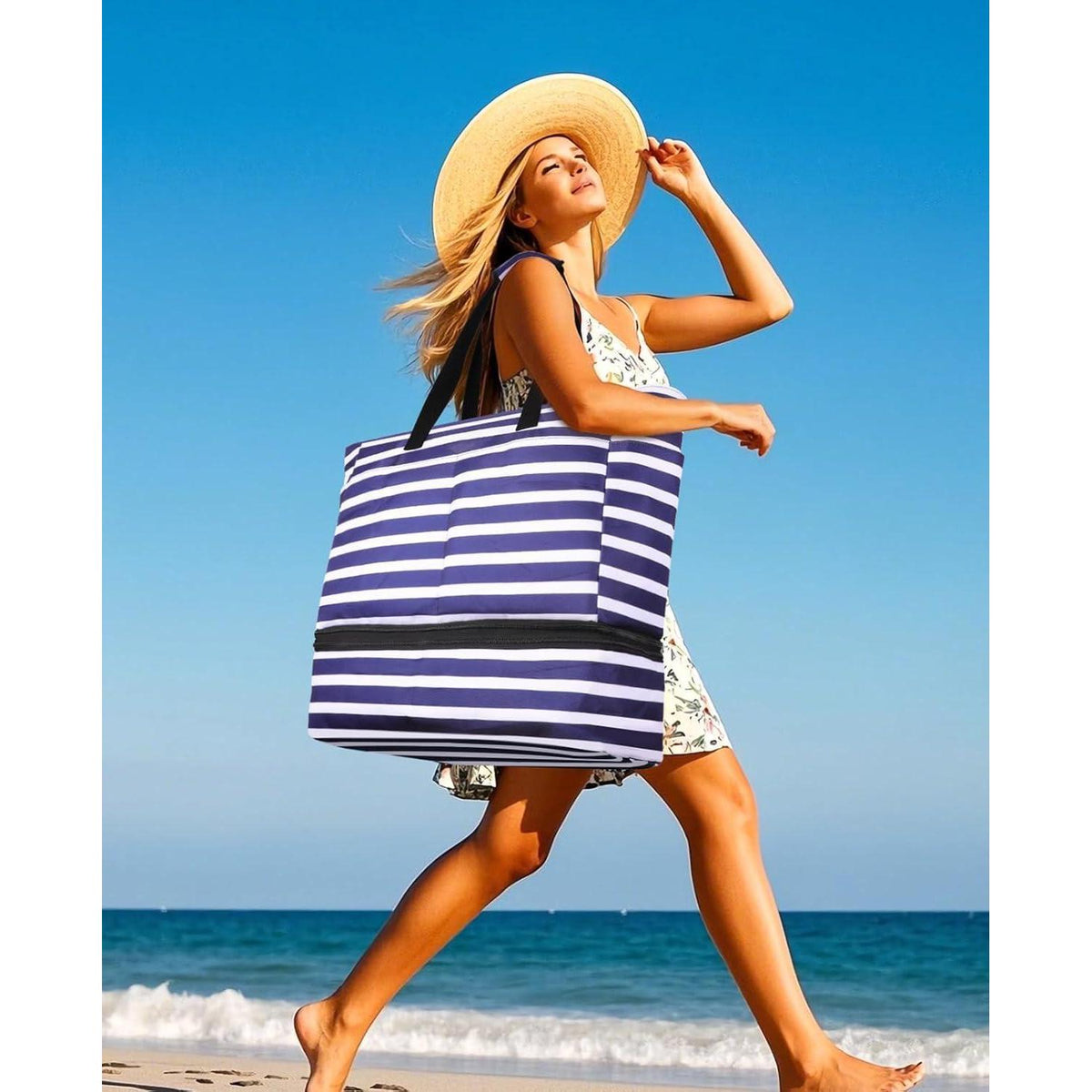 XXL Strandtasche Familie mit Kühltasche – Wasserdicht & 49L