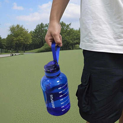 Sport Trinkflasche 2 Liter Zeitmarkierung Griff BPA-frei Auslaufsicher Royalblau