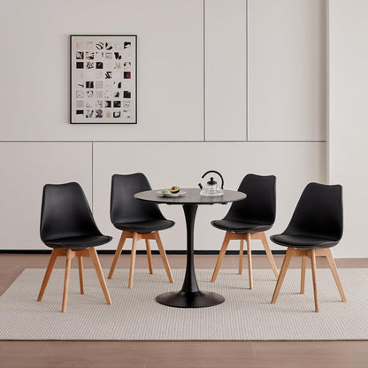 Moderner runder Esstisch Schwarz 80cm – Ideal für kleine Räume