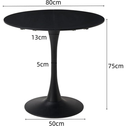 Moderner runder Esstisch Schwarz 80cm – Ideal für kleine Räume