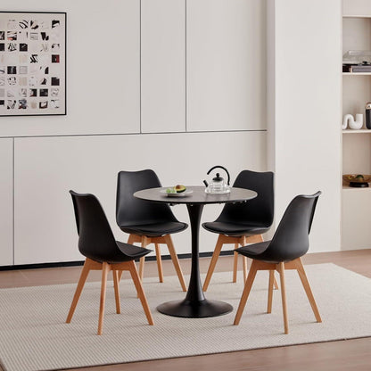 Moderner runder Esstisch Schwarz 80cm – Ideal für kleine Räume