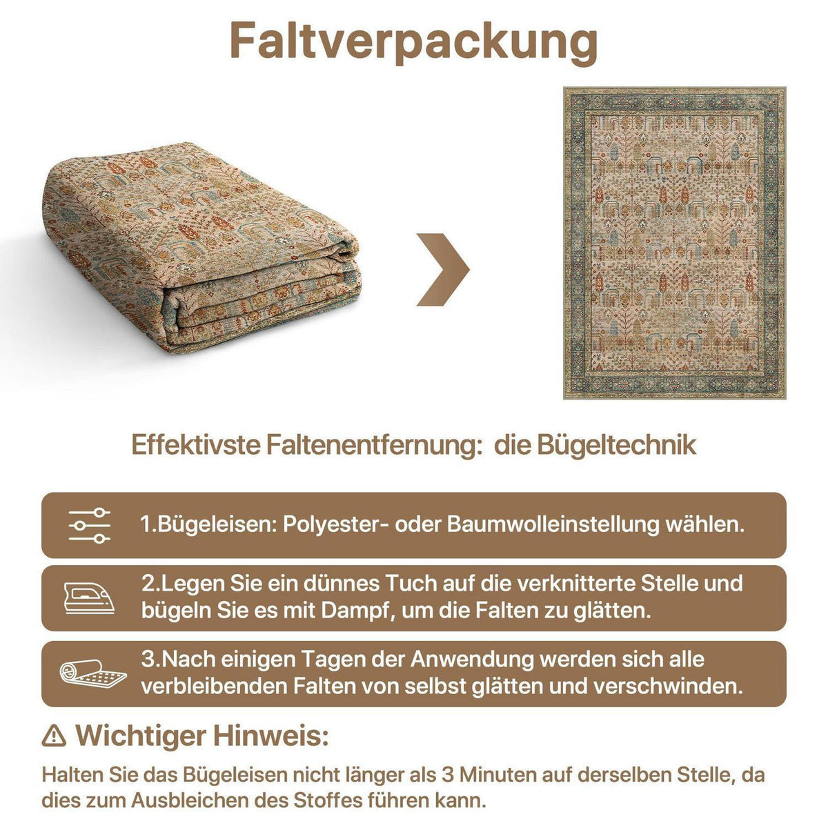 Läufer Flur Teppich 80x150 cm Vintage Terrakotta Waschbar