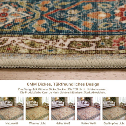 Läufer Flur Teppich 80x150 cm Vintage Terrakotta Waschbar