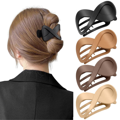 Haarspangen Damen Flache Haarklammer Rutschfest 4er Pack Braun