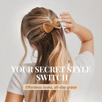 4er Set Flache Haarspangen Damen Groß Rutschfest Braun