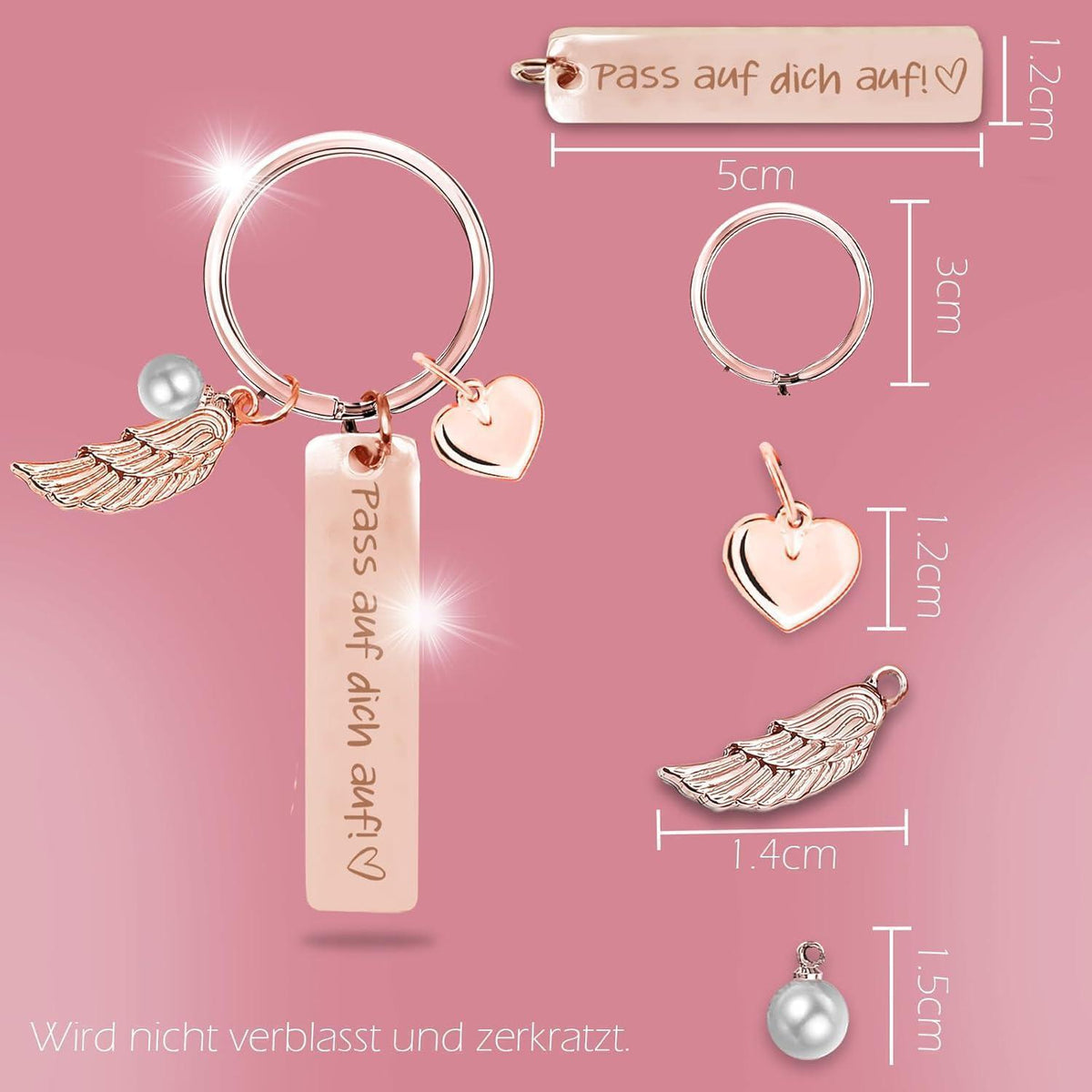 Herz Schlüsselanhänger personalisiert | Geschenk für Frauen & Mama