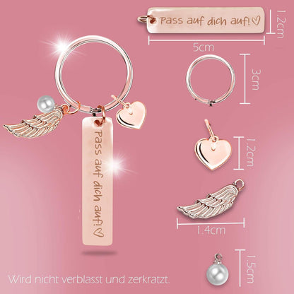 Herz Schlüsselanhänger personalisiert | Geschenk für Frauen & Mama