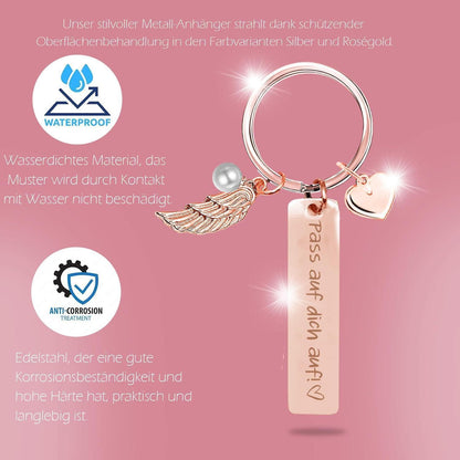 Herz Schlüsselanhänger personalisiert | Geschenk für Frauen & Mama