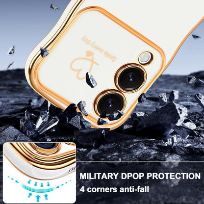 Handyhülle Samsung S25 Edge Mädchen Wellen Galvanisiert Weiß