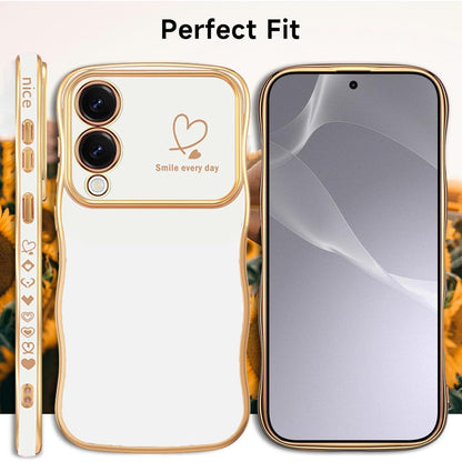 Handyhülle Samsung S25 Edge Mädchen Wellen Galvanisiert Weiß