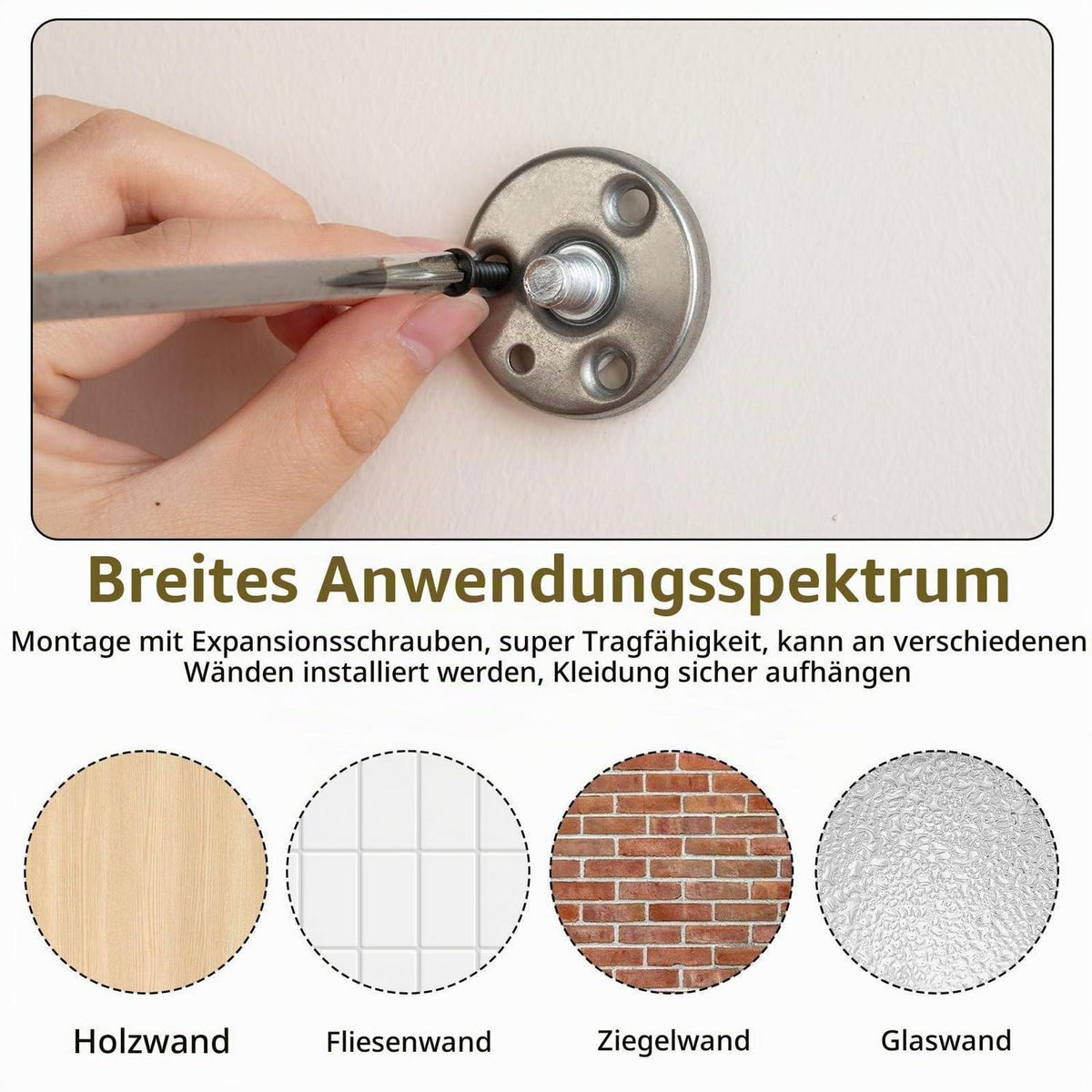 Garderobenhaken Schwarz Matt Rund 8 Stück Edelstahl