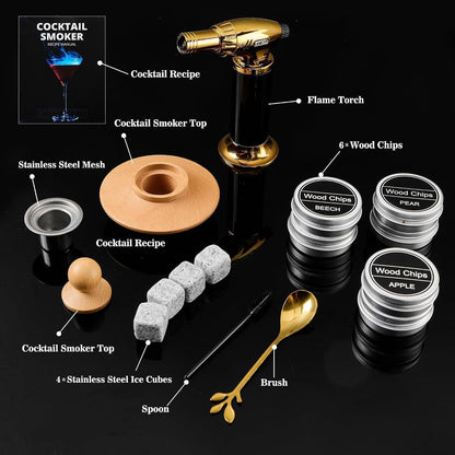Whisky Smoker Set mit Steinen & Taschenlampe – Geschenk für Männer