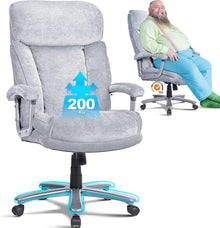 Bürostuhl Chefsessel 200KG Gasfeder Hochlehne Samt Sitztiefe 52cm