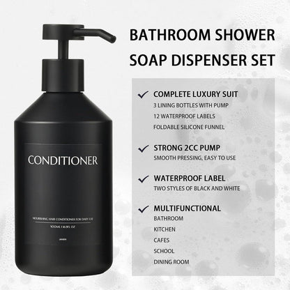 3x Seifenspender Set Schwarz 500ml - Küche & Bad