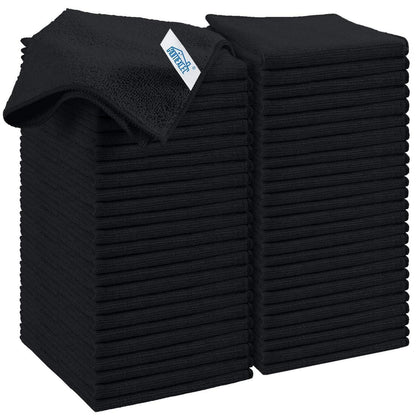 50x Mikrofaser Reinigungstücher Schwarz – Wiederverwendbar & Fusselfrei