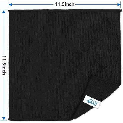 50x Mikrofaser Reinigungstücher Schwarz – Wiederverwendbar & Fusselfrei