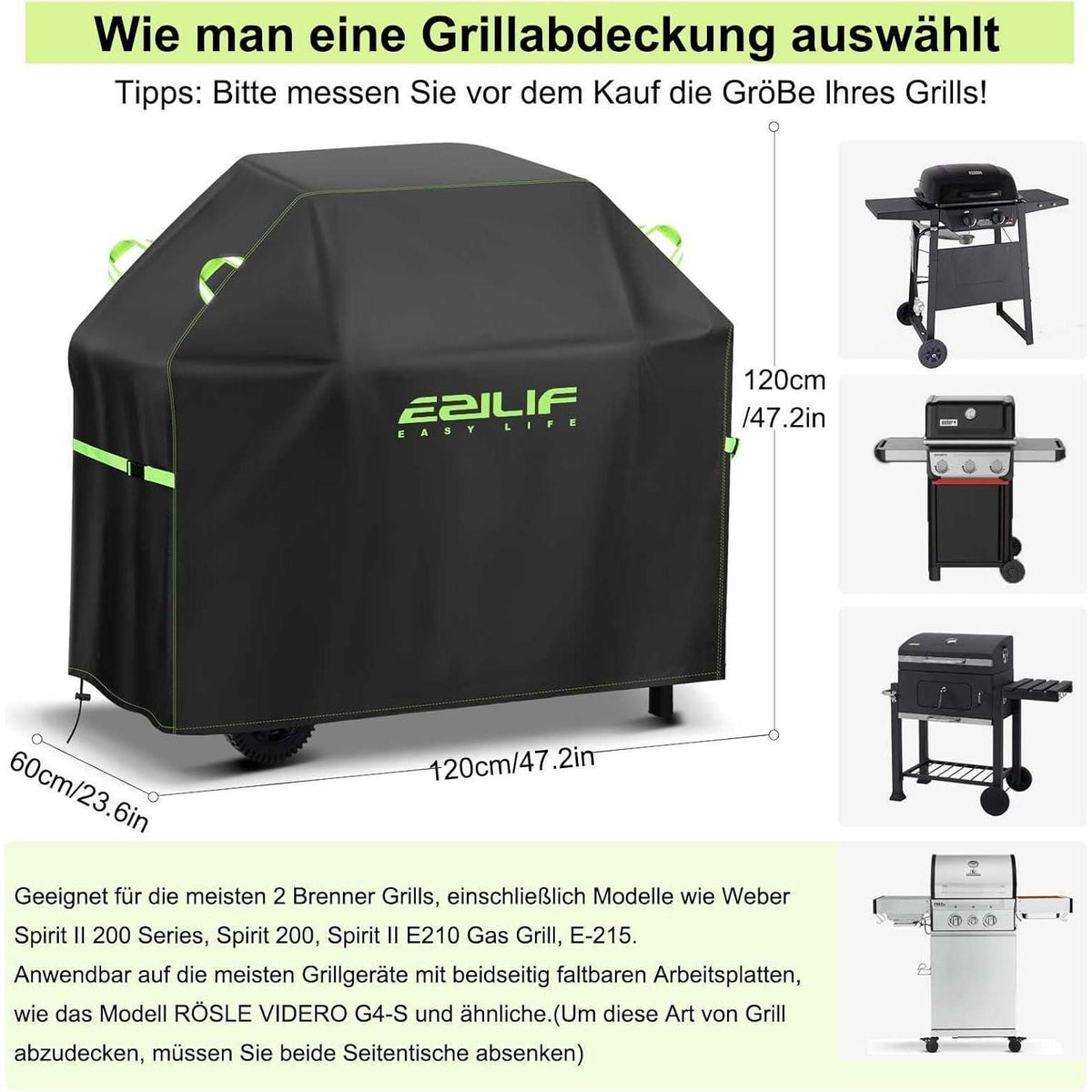 Wetterfeste Grillabdeckung 120x60x120cm – Robust & Langlebig