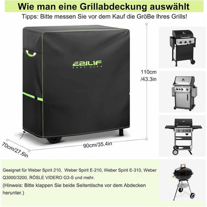 Wetterfeste Grillabdeckung 90x70x110cm – Robust & Langlebig