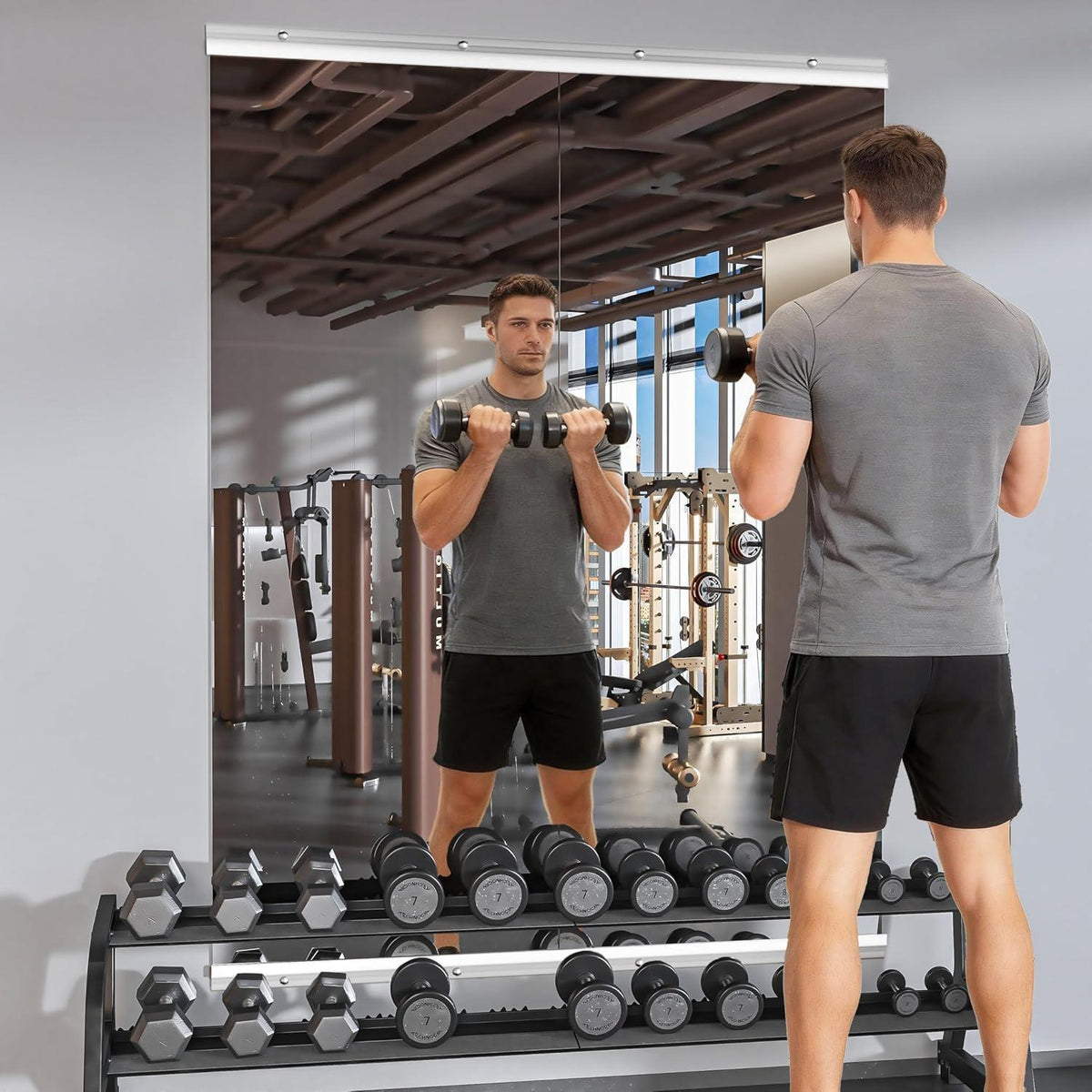 Ganzkörperspiegel 140x52cm - 2er Set für Fitnessraum & Yoga