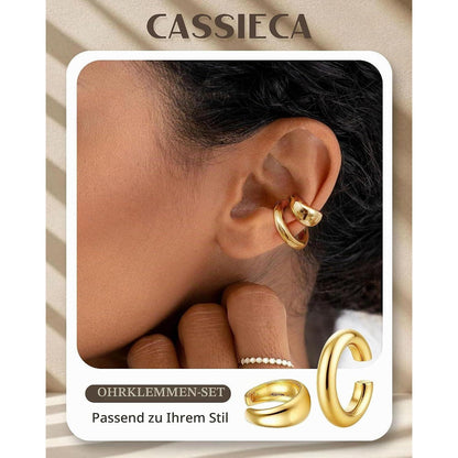Ohrclips Damen 3er Set Ohne Ohrlöcher Gold Silber