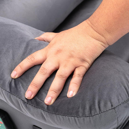 Elektrischer Massagesessel mit Aufstehhilfe und Liegefunktion, 8 Vibrationspunkte, Heizfunktion, Grau Mikrofaser