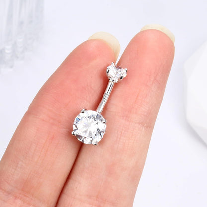 925 Silber Bauchnabelpiercing Titan Gold Zirkonia Nabelpiercing 14G