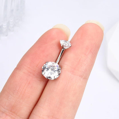 14G 925 Silber Bauchnabelpiercing mit Goldüberzug Zirkonia