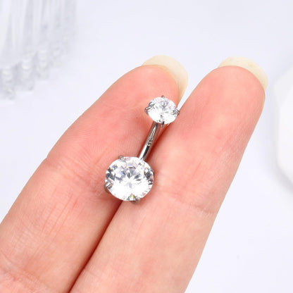 14G Silber Titan Bauchnabelpiercing Gold Zirkonia Ring 6/8/10/12mm
