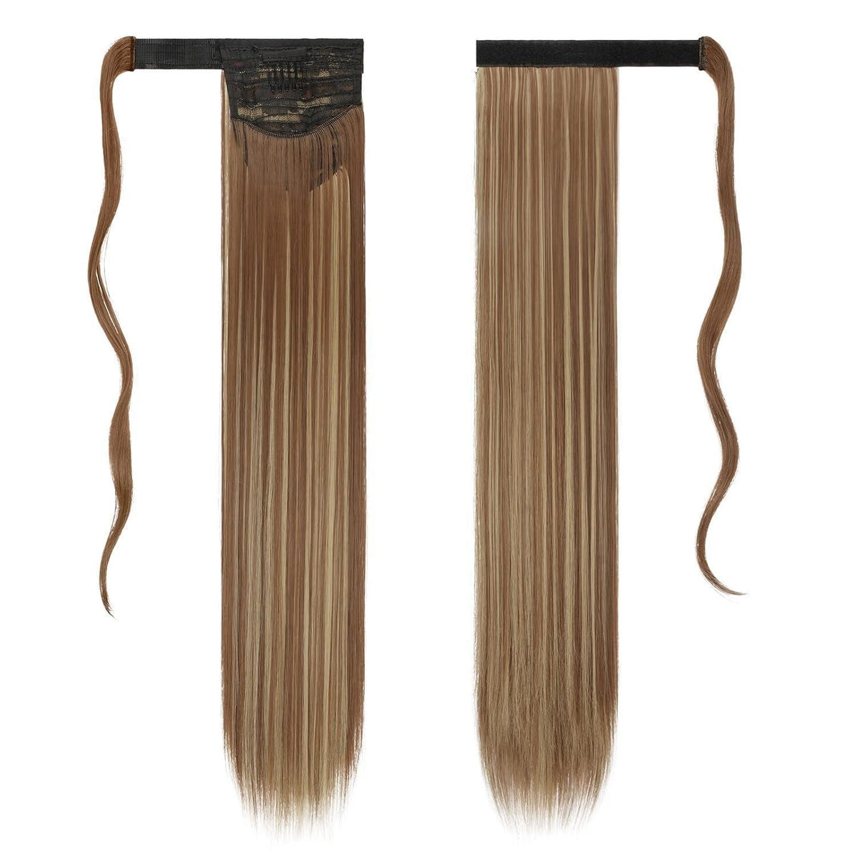 Langer glatter Pferdeschwanz Haarteil Braun & Blond