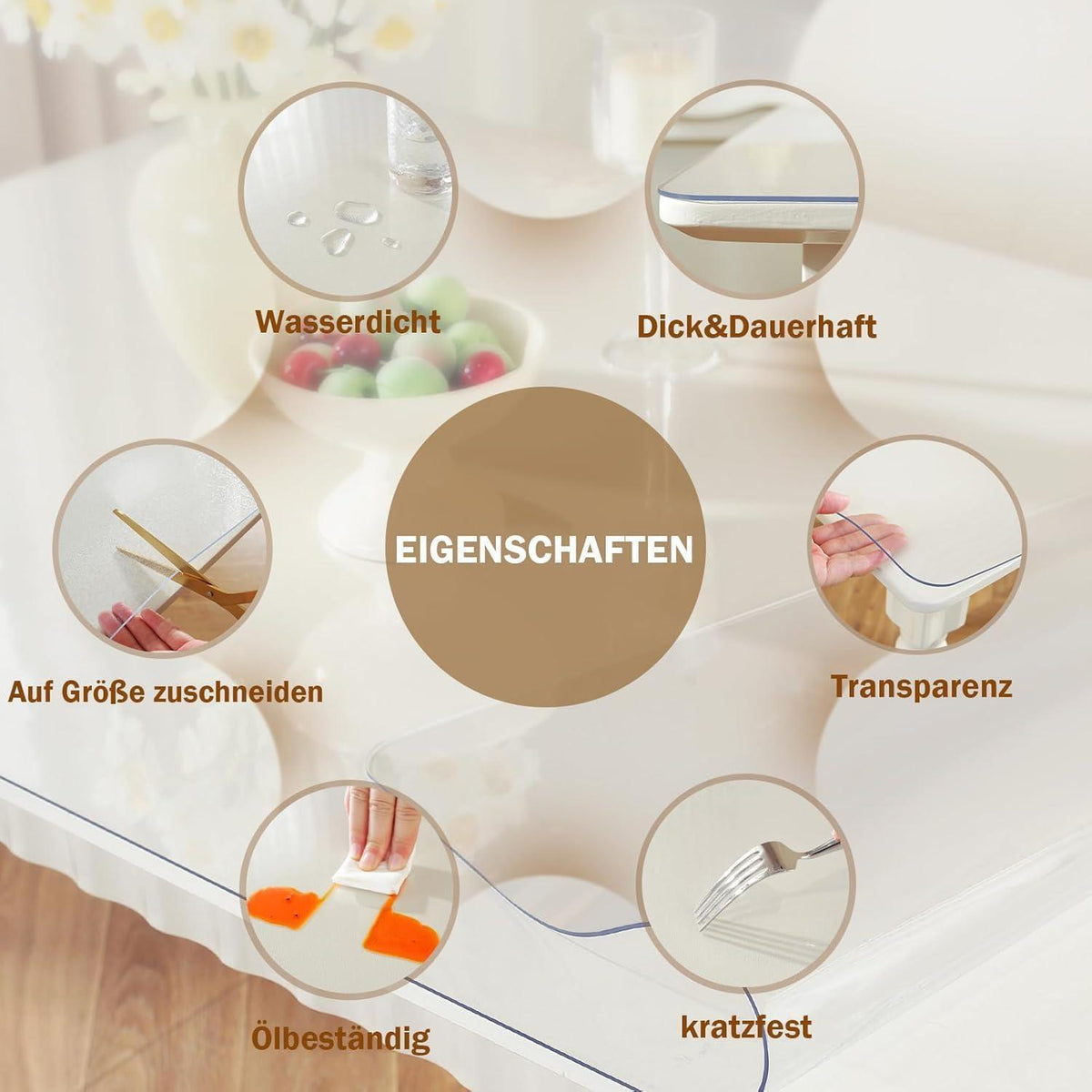 Tischfolie Transparent 90x200 cm – Mattiert, Blasenfrei & Wasserdicht