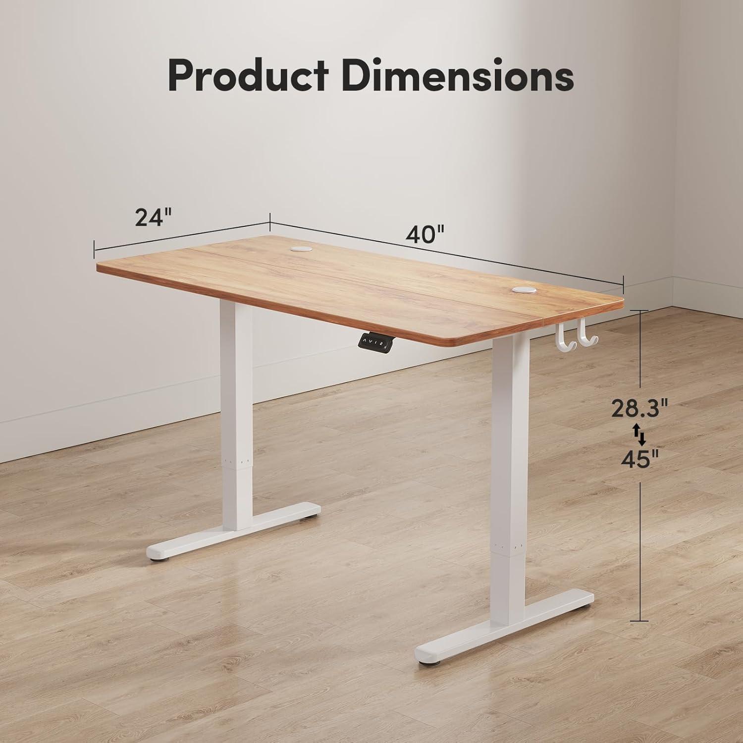 Elektrisch höhenverstellbarer Schreibtisch 100x60 cm Memory-Steuerung