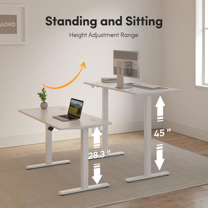 FEZIBO Elektrisch Höhenverstellbarer Schreibtisch 140x60cm Steh-Sitz Tisch